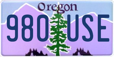 OR license plate 980USE