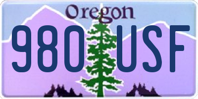 OR license plate 980USF