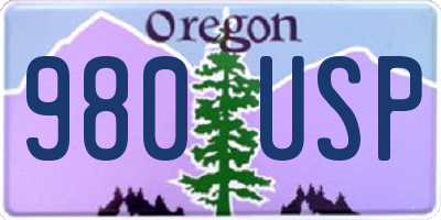 OR license plate 980USP