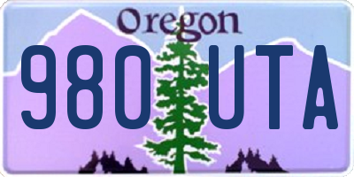 OR license plate 980UTA