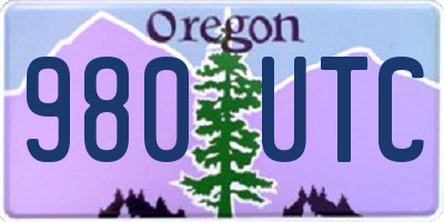 OR license plate 980UTC