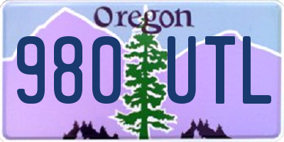 OR license plate 980UTL