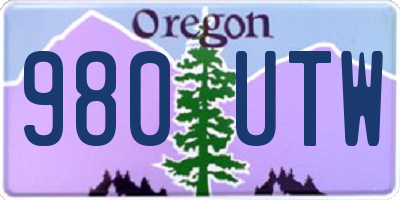 OR license plate 980UTW