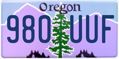 OR license plate 980UUF