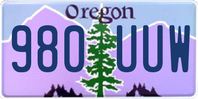 OR license plate 980UUW