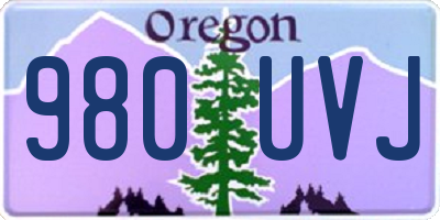 OR license plate 980UVJ
