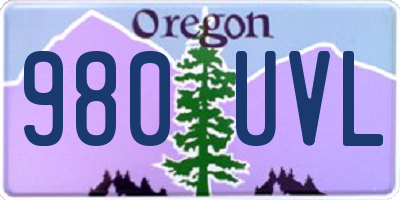 OR license plate 980UVL