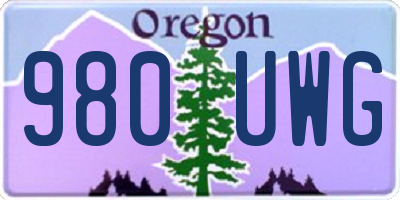 OR license plate 980UWG