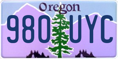 OR license plate 980UYC