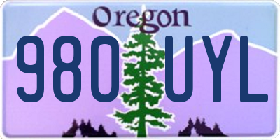 OR license plate 980UYL