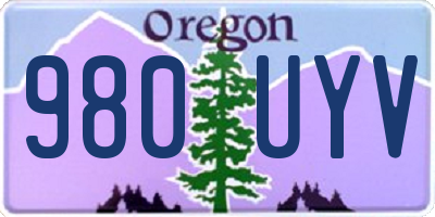 OR license plate 980UYV