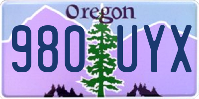 OR license plate 980UYX