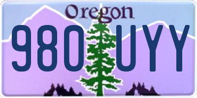 OR license plate 980UYY