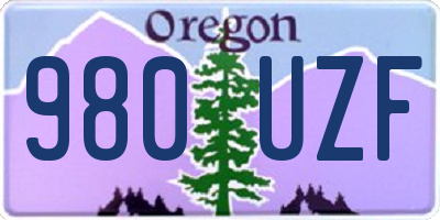 OR license plate 980UZF