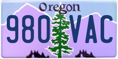 OR license plate 980VAC