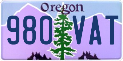 OR license plate 980VAT