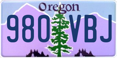 OR license plate 980VBJ