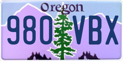 OR license plate 980VBX