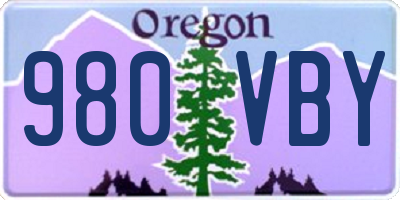 OR license plate 980VBY