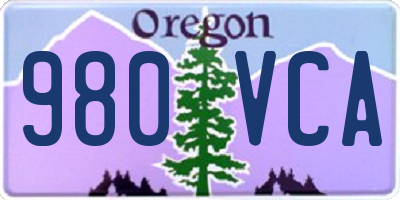 OR license plate 980VCA