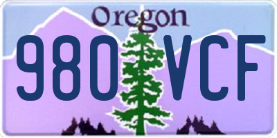 OR license plate 980VCF