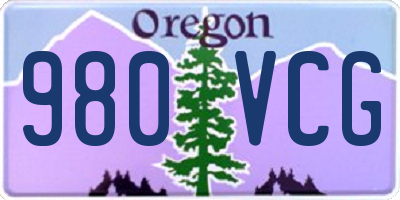 OR license plate 980VCG