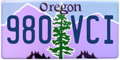 OR license plate 980VCI