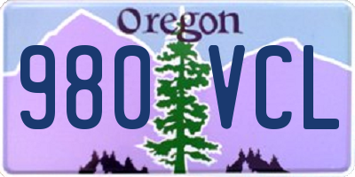 OR license plate 980VCL