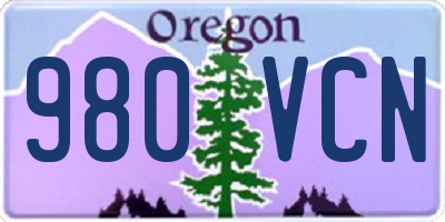 OR license plate 980VCN
