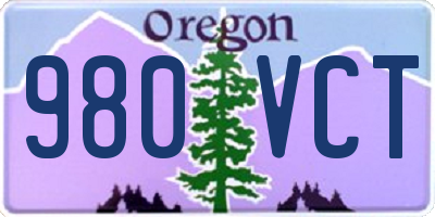 OR license plate 980VCT