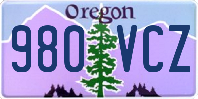 OR license plate 980VCZ