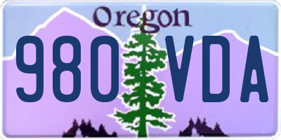 OR license plate 980VDA