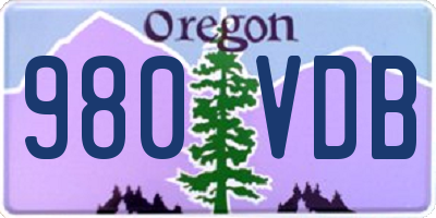 OR license plate 980VDB