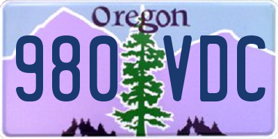 OR license plate 980VDC