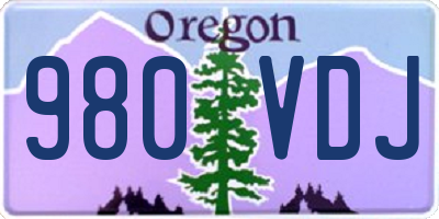 OR license plate 980VDJ