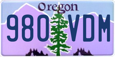 OR license plate 980VDM