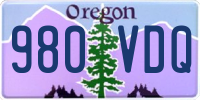 OR license plate 980VDQ
