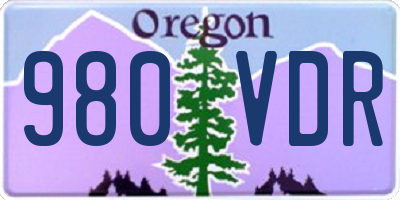 OR license plate 980VDR