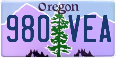 OR license plate 980VEA