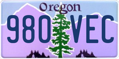 OR license plate 980VEC