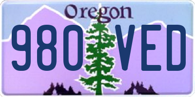 OR license plate 980VED