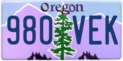 OR license plate 980VEK