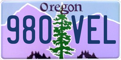 OR license plate 980VEL