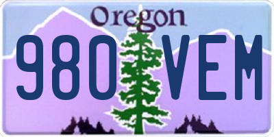 OR license plate 980VEM