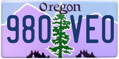 OR license plate 980VEO