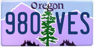 OR license plate 980VES