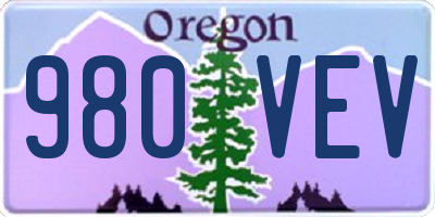 OR license plate 980VEV