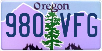 OR license plate 980VFG