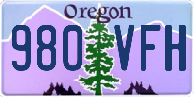 OR license plate 980VFH