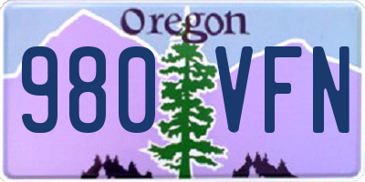 OR license plate 980VFN